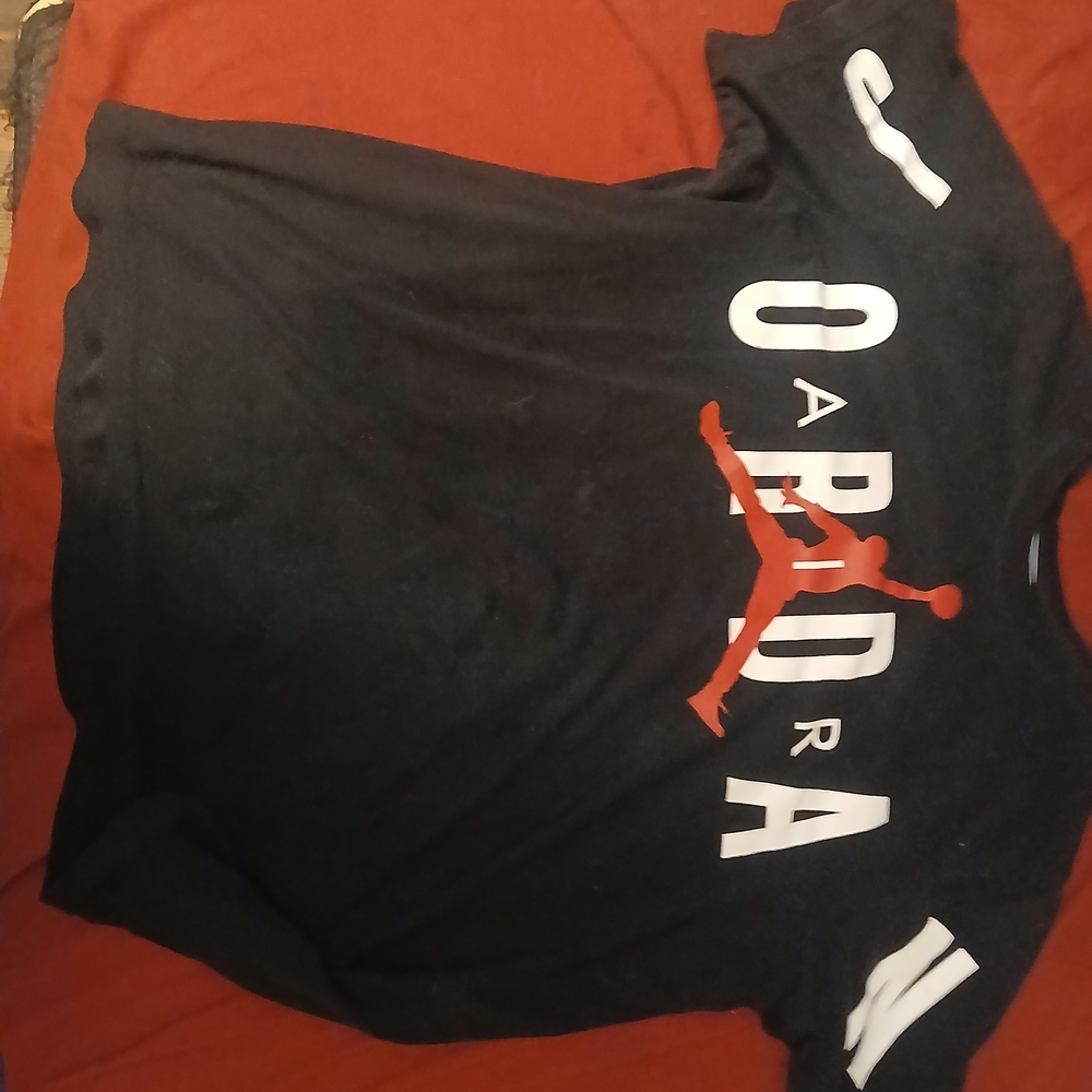 Jordan Black Tee with Red and White Accents Its In Real Good Shape Geat Dsal  Xl